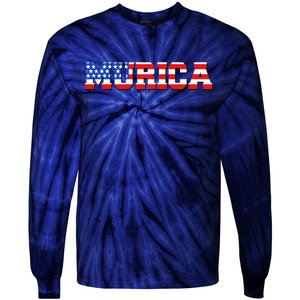 Limited Edition Murica Fourth of July USA Flag Tie-Dye Long Sleeve Shirt