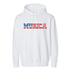 Limited Edition Murica Fourth of July USA Flag Garment-Dyed Fleece Hoodie