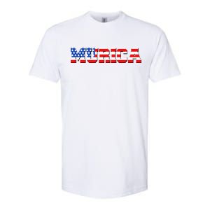 Limited Edition Murica Fourth of July USA Flag Softstyle CVC T-Shirt