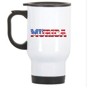 Limited Edition Murica Fourth of July USA Flag Stainless Steel Travel Mug