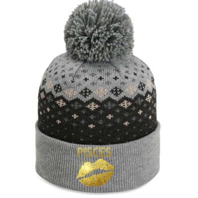 Limited Edition Pisces Zodiac Birthday Golden Lips The Baniff Cuffed Pom Beanie