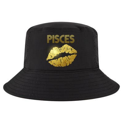 Limited Edition Pisces Zodiac Birthday Golden Lips Cool Comfort Performance Bucket Hat