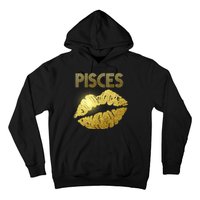 Limited Edition Pisces Zodiac Birthday Golden Lips Hoodie