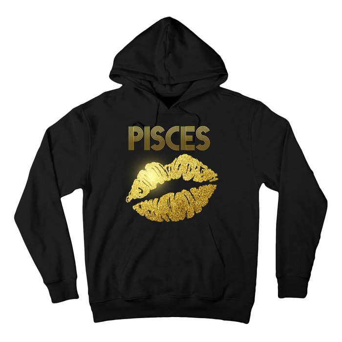 Limited Edition Pisces Zodiac Birthday Golden Lips Hoodie