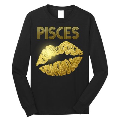 Limited Edition Pisces Zodiac Birthday Golden Lips Long Sleeve Shirt