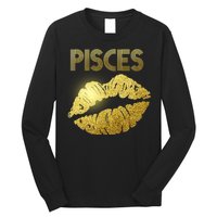 Limited Edition Pisces Zodiac Birthday Golden Lips Long Sleeve Shirt