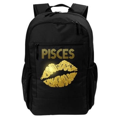 Limited Edition Pisces Zodiac Birthday Golden Lips Daily Commute Backpack