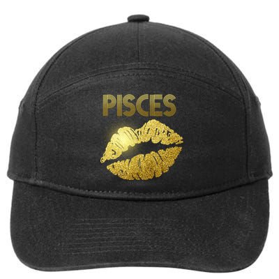 Limited Edition Pisces Zodiac Birthday Golden Lips 7-Panel Snapback Hat