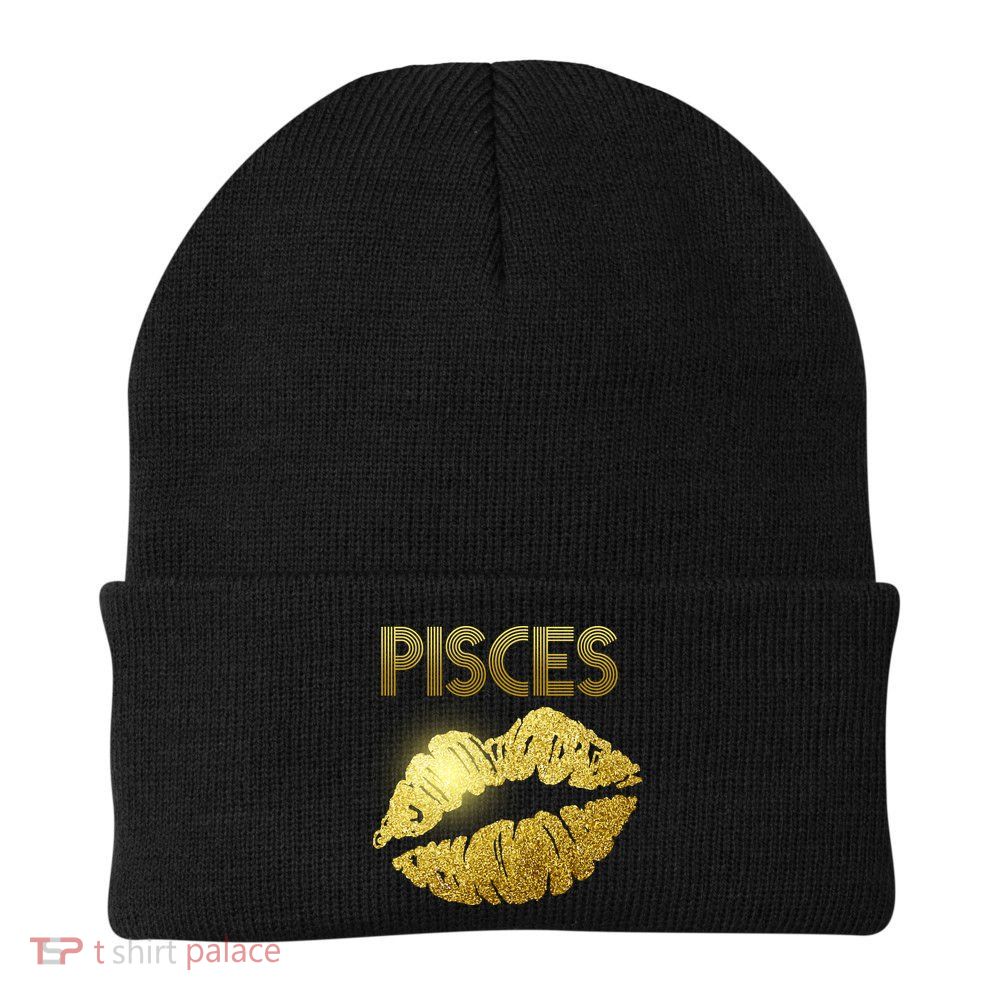 Limited Edition Pisces Zodiac Birthday Golden Lips Beanie