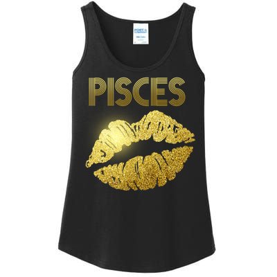 Limited Edition Pisces Zodiac Birthday Golden Lips Ladies Essential Tank