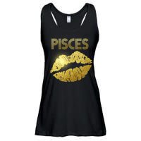 Limited Edition Pisces Zodiac Birthday Golden Lips Ladies Essential Flowy Tank