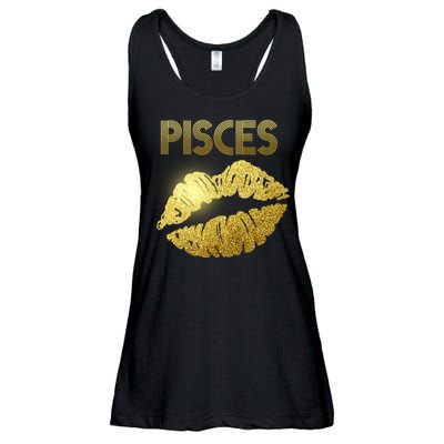 Limited Edition Pisces Zodiac Birthday Golden Lips Ladies Essential Flowy Tank