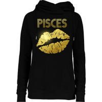 Limited Edition Pisces Zodiac Birthday Golden Lips Womens Funnel Neck Pullover Hood