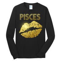 Limited Edition Pisces Zodiac Birthday Golden Lips Tall Long Sleeve T-Shirt