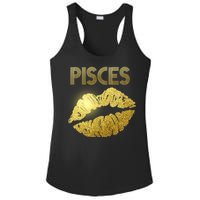 Limited Edition Pisces Zodiac Birthday Golden Lips Ladies PosiCharge Competitor Racerback Tank