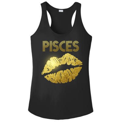 Limited Edition Pisces Zodiac Birthday Golden Lips Ladies PosiCharge Competitor Racerback Tank