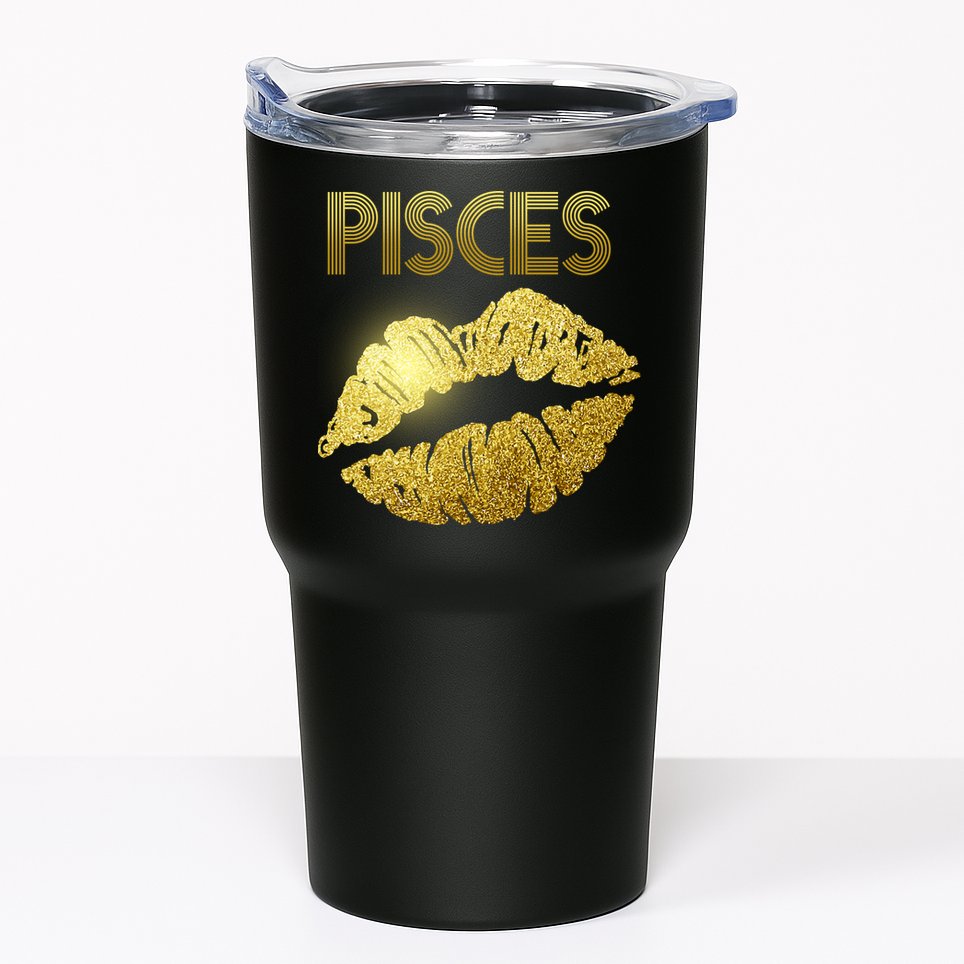 Limited Edition Pisces Zodiac Birthday Golden Lips Tumbler