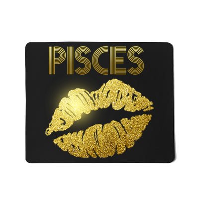 Limited Edition Pisces Zodiac Birthday Golden Lips Mousepad