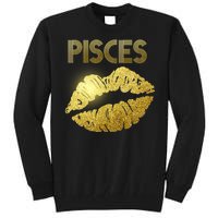 Limited Edition Pisces Zodiac Birthday Golden Lips Tall Sweatshirt