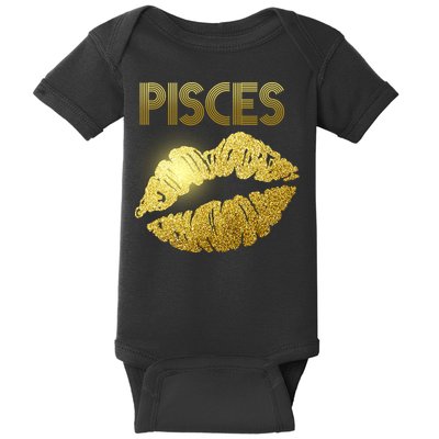 Limited Edition Pisces Zodiac Birthday Golden Lips Baby Bodysuit