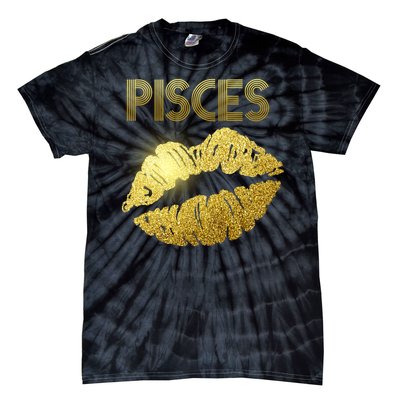 Limited Edition Pisces Zodiac Birthday Golden Lips Tie-Dye T-Shirt