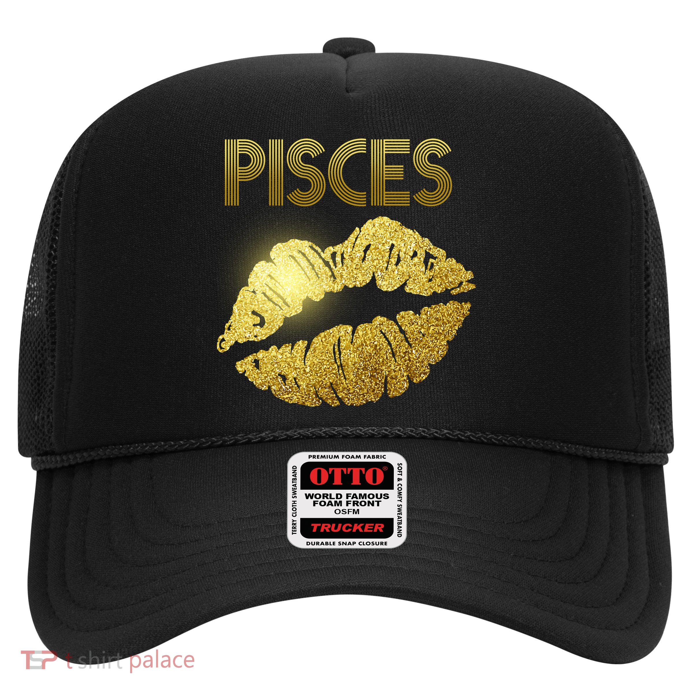 Limited Edition Pisces Zodiac Birthday Golden Lips Trucker Hat
