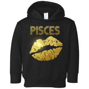 Limited Edition Pisces Zodiac Birthday Golden Lips Toddler Hoodie