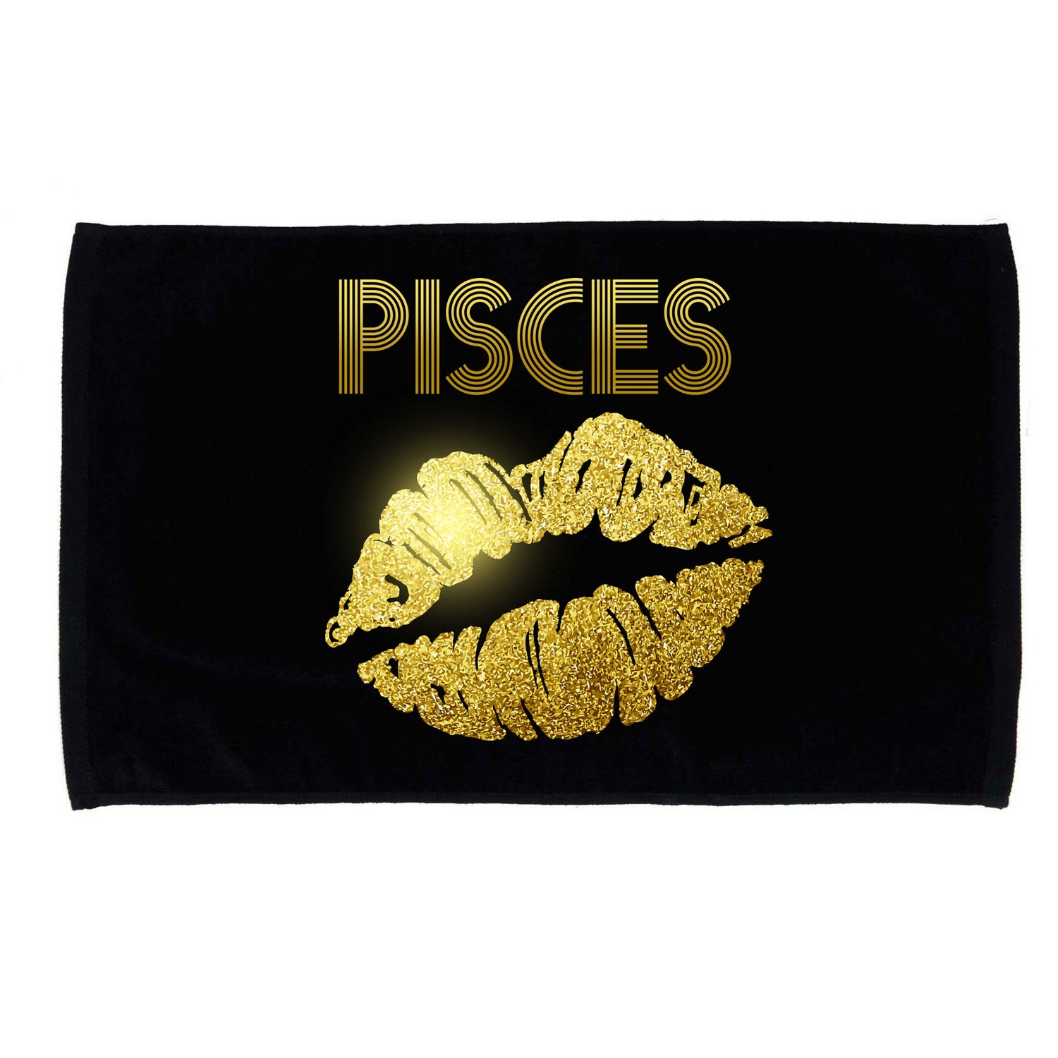 Limited Edition Pisces Zodiac Birthday Golden Lips Microfiber Hand Towel