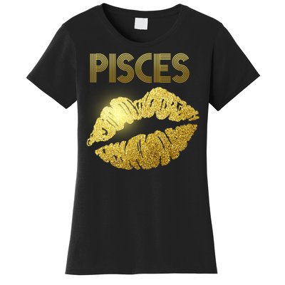 Limited Edition Pisces Zodiac Birthday Golden Lips Women's T-Shirt