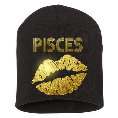 Limited Edition Pisces Zodiac Birthday Golden Lips Short Acrylic Beanie