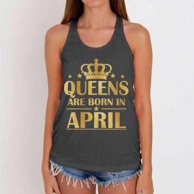 Limited Edition Queens Are Born In April Women's Knotted Racerback Tank