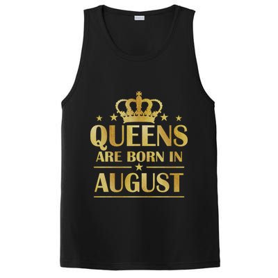 Limited Edition Queens Are Born In August Gold Print PosiCharge Competitor Tank