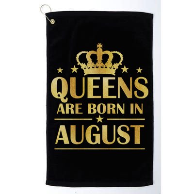 Limited Edition Queens Are Born In August Gold Print Golf Towel