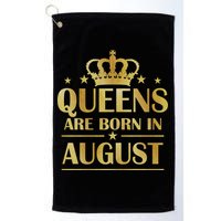 Limited Edition Queens Are Born In August Gold Print Golf Towel