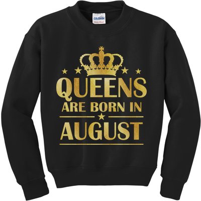 Limited Edition Queens Are Born In August Gold Print Kids Sweatshirt