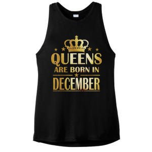 Limited Edition Queens Are Born In December Ladies PosiCharge Tri-Blend Wicking Tank