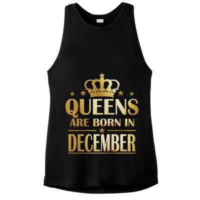 Limited Edition Queens Are Born In December Ladies PosiCharge Tri-Blend Wicking Tank