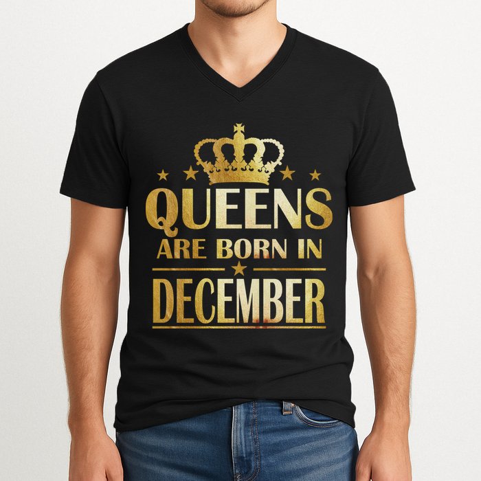 Limited Edition Queens Are Born In December V-Neck T-Shirt