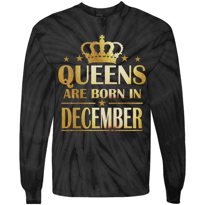 Limited Edition Queens Are Born In December Tie-Dye Long Sleeve Shirt