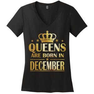 Limited Edition Queens Are Born In December Women's V-Neck T-Shirt