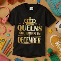 Limited Edition Queens Are Born In December Kids T-Shirt
