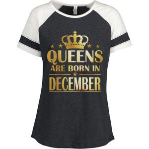 Limited Edition Queens Are Born In December Enza Ladies Jersey Colorblock Tee