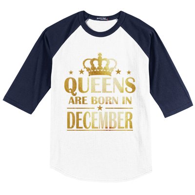 Limited Edition Queens Are Born In December Baseball Sleeve Shirt