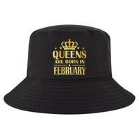 Limited Edition Queens Are Born In February Gold Print Cool Comfort Performance Bucket Hat