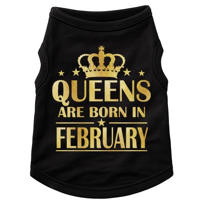 Limited Edition Queens Are Born In February Gold Print Doggie Tank