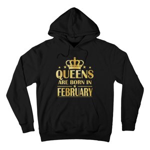 Limited Edition Queens Are Born In February Gold Print Hoodie