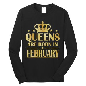 Limited Edition Queens Are Born In February Gold Print Long Sleeve Shirt