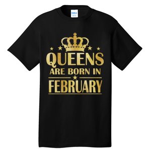 Limited Edition Queens Are Born In February Gold Print Tall T-Shirt