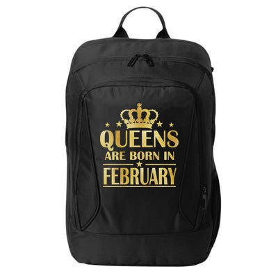 Limited Edition Queens Are Born In February Gold Print City Backpack