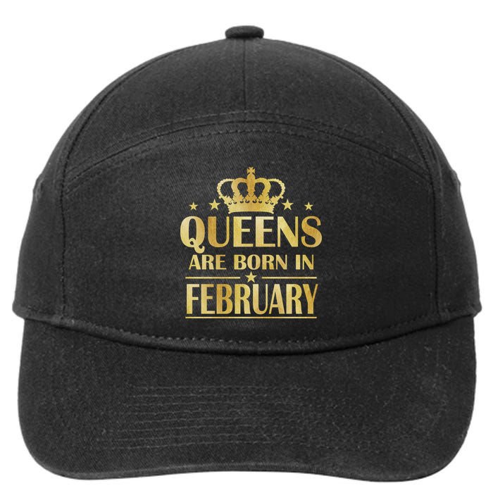 Limited Edition Queens Are Born In February Gold Print 7-Panel Snapback Hat